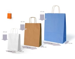 Saco c/ asa torcida 32X14X40cm Laranja, 25 uni