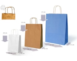 Saco c/ asa torcida 32X14X40cm Kraft Ouro, 25 uni