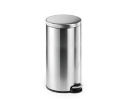 Cestos Papeis, Aço Inox, c/ pedal, 30L. (350X650mm)