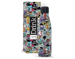 Garrafa Térmica aço Inox, p. dupla, 1000ml, ID1016, Grafitti