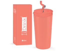 Copo térmico aço Inox, p. dupla, 350ml, ID0213, Coral