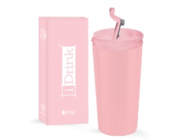 Copo térmico aço Inox, p. dupla, 350ml, ID0214, Rosa