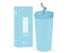 Copo térmico aço Inox, p. dupla, 350ml, ID0208, Celeste