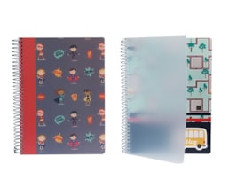 Caderno A4 Ancor, Esp, Capa PP, 80F./90g, Play me, Paut.