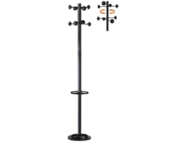 Bengaleiro Unilux Accueil, 8 Cabides+Suporte G.C.,  Preto
