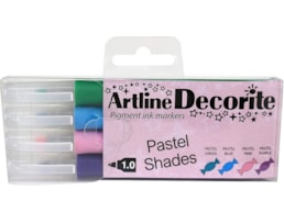 Marcador Artline Decorite, Permanente , 1mm c/ 4, pastel