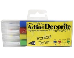 Marcador Artline Decorite, Permanente 1mm, c/ 4, tropical