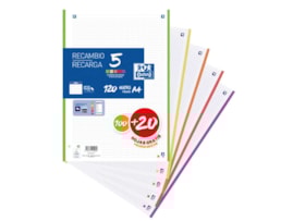 Recarga Oxford Smart A4 c/100 fls. Banda 5 cores, Quad.