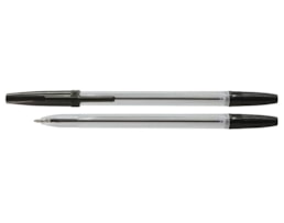 Esferográfica Office Produts, cristal, Ponta média, Preta