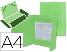 Capa Plástica C/Elástico, Lider CG70, PP, A4, Verde