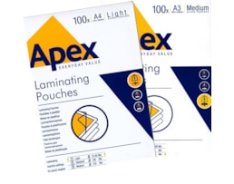 Bolsas Plastificar Apex, A4, 80 MIC. Brilho, Pack 100
