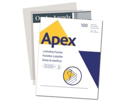Bolsas Plastificar Apex, A4, 125 MIC. Brilho, Pack 100