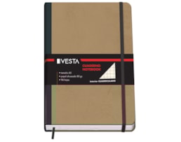 Caderno Notas Vesta Natural, c/Elástico, A5, 96fls./80g Quad