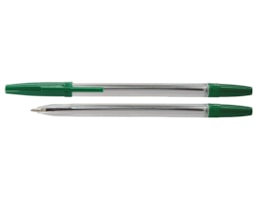 Esferográfica Office Produts, cristal, Ponta média, verde