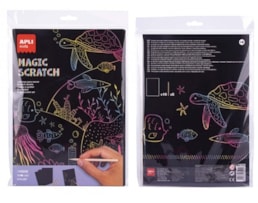 Folhas Apli Magic scratch, A4, p/ riscar, Bl. c/ 10 Fls+5 P.