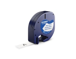 Fita Dymo Letratag PL. 12mmx4m S0721660 (91201) Preto/Branco
