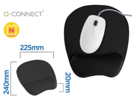 Tapete Rato Q-Connect c/Apoio Pulso Gel, antideslizante