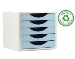 Bloco de 5 Gavetas Archivotec  Refª 4005, Azul Pastel