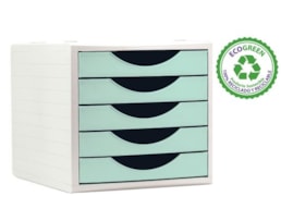 Bloco de 5 Gavetas Archivotec  Refª 4005, Verde Pastel