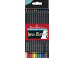Lápis côr Faber Black Edition C/ 12 cores