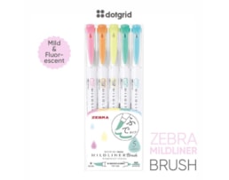 Marcador Zebra Mildliner, Fluor, brush, Duplo, Cart. c/ 5