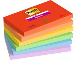 Blocos Post It, 76x127mm Refª 655-6SS-Playful, Pack c/6