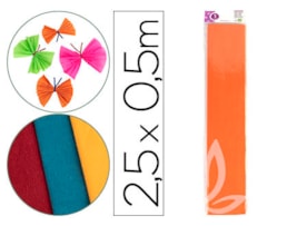 Papel Crepe Lider, Peça c/0.50X2.5m, CP19, Laranja