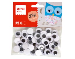 Olhos Moveis Redondos Apli Ref.18254, 15mm Bl. 50 Un