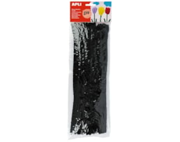 Chenille Apli 6mmX30Cm, R13276, Bl. c/50 tiras Preto