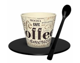 Copo de café, 90ml, c/ prato+colher RPET, ID5225, espresso