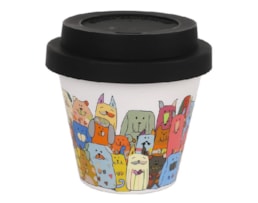 Copo de café, 90ml, c/tampa, RPET, ID5109, Stay Pawsitive