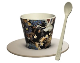 Copo de café, 90ml, c/prato+colher RPET, ID5205, Nature