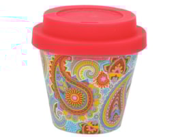 Copo de café, 90ml, c/tampa, RPET, ID5106, Paisley
