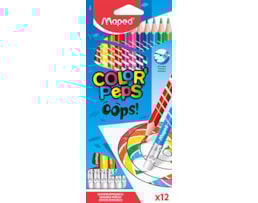 Lápis Cor Maped Peps Oops, apagáveis refª832812, 12 cores