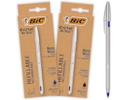 Esferografica BIC Cristal metal Re`new Preto + recarga