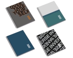 Caderno A5 Ambar Esp. C/Dura 80F/90grs, Campus Inverse Quad