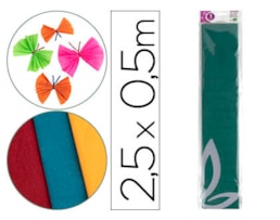 Papel Crepe Lider, Peça c/0.50X2.5m, CP15, Verde Esc.