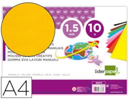 Eva (Moosgummi) Lider, A4, 1,5mm,  c/10 Fl. Amarelo