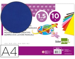Eva (Moosgummi) Lider, A4, 1,5mm,  c/10 Fl. Azul
