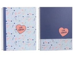 Caderno A4 Ancor, Esp. C/D, 80F./90g. B`log Love Garden, Pt.