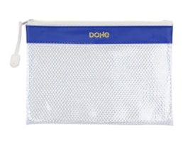 Bolsa PVC 0,25mm, Dohe 91217, c/ fecho zip, A4, Banda Azul