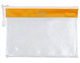 Bolsa PVC 0,25mm, Dohe 91219, c/fecho zip, A4, Banda Amarela