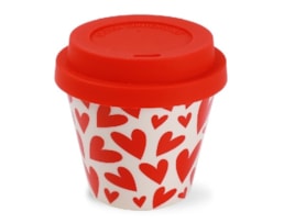Copo de café, 90ml, c/tampa, RPET, ID5130, Follow Your Heart