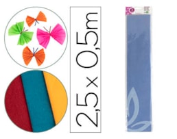 Papel Crepe Lider, Peça c/0.50X2.5m, CP10, Celeste