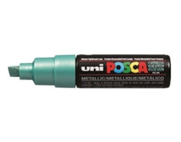 Marcador Uni Posca PC-8K Perm., 8mm, Biselado, metal verde