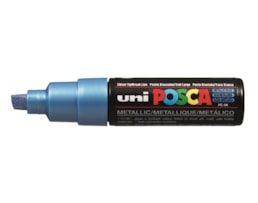 Marcador Uni Posca PC-8K Perm., 8mm, Biselado, metal azul