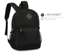 Mochila escolar Clio, 17" MF3458PT, (43X30X13cm), Preta