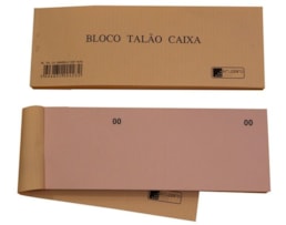 Bloco Talão de caixa, Kruzeiro, 100 Fls. numerados, Rosa