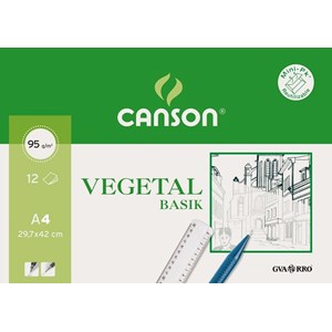 Papel vegetal A3 90g Canson Refª 400787, Pack c/12fls