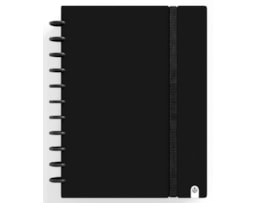 Caderno Ingeniox A4, 80Fls./100g. capa Foam, Preto, Quad.